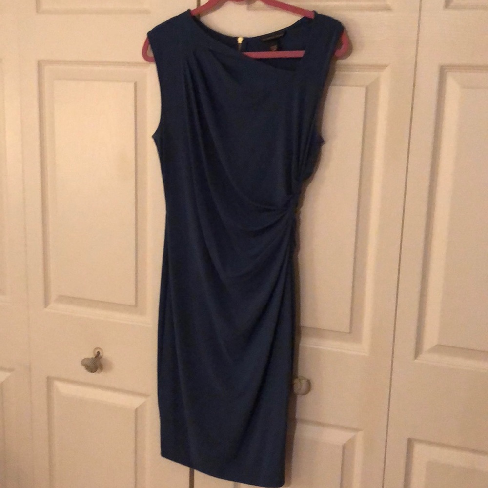 Blue Gray side rouched dress
